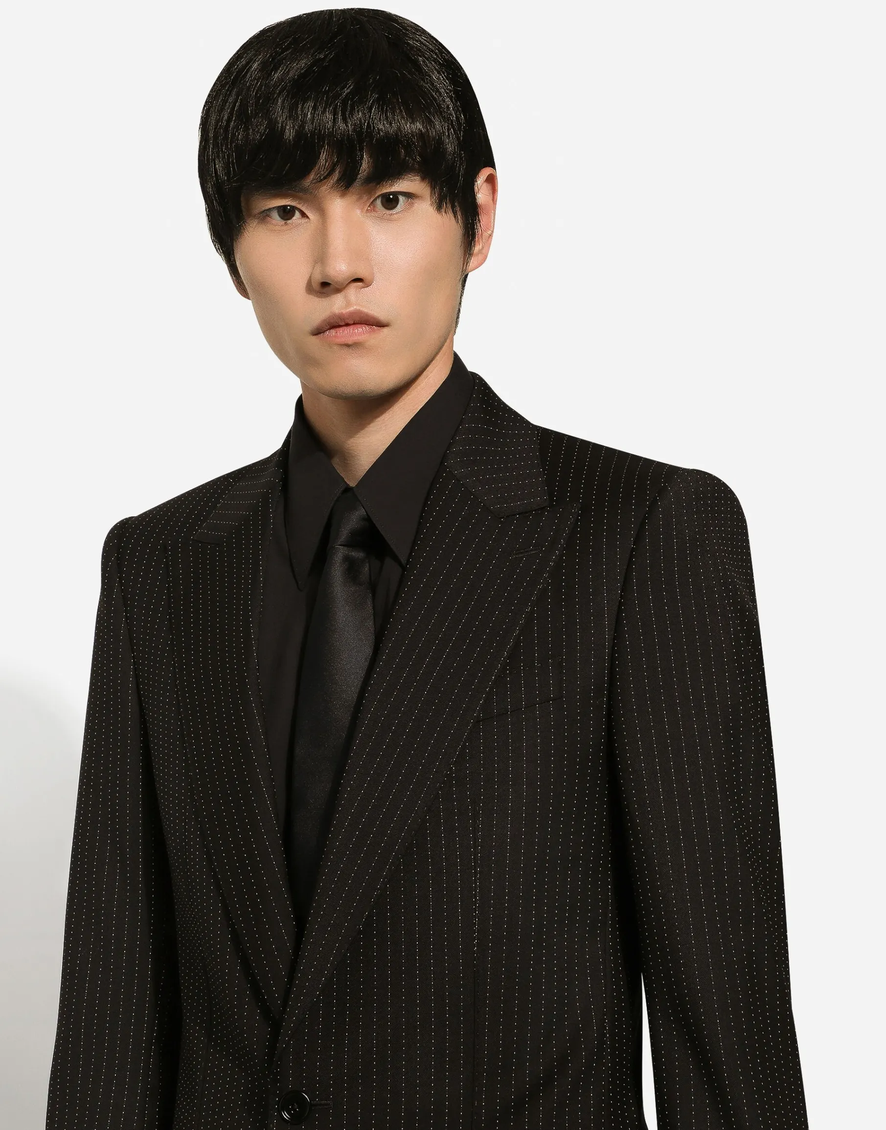 Single-breasted pinstripe wool Sicilia-fit jacket