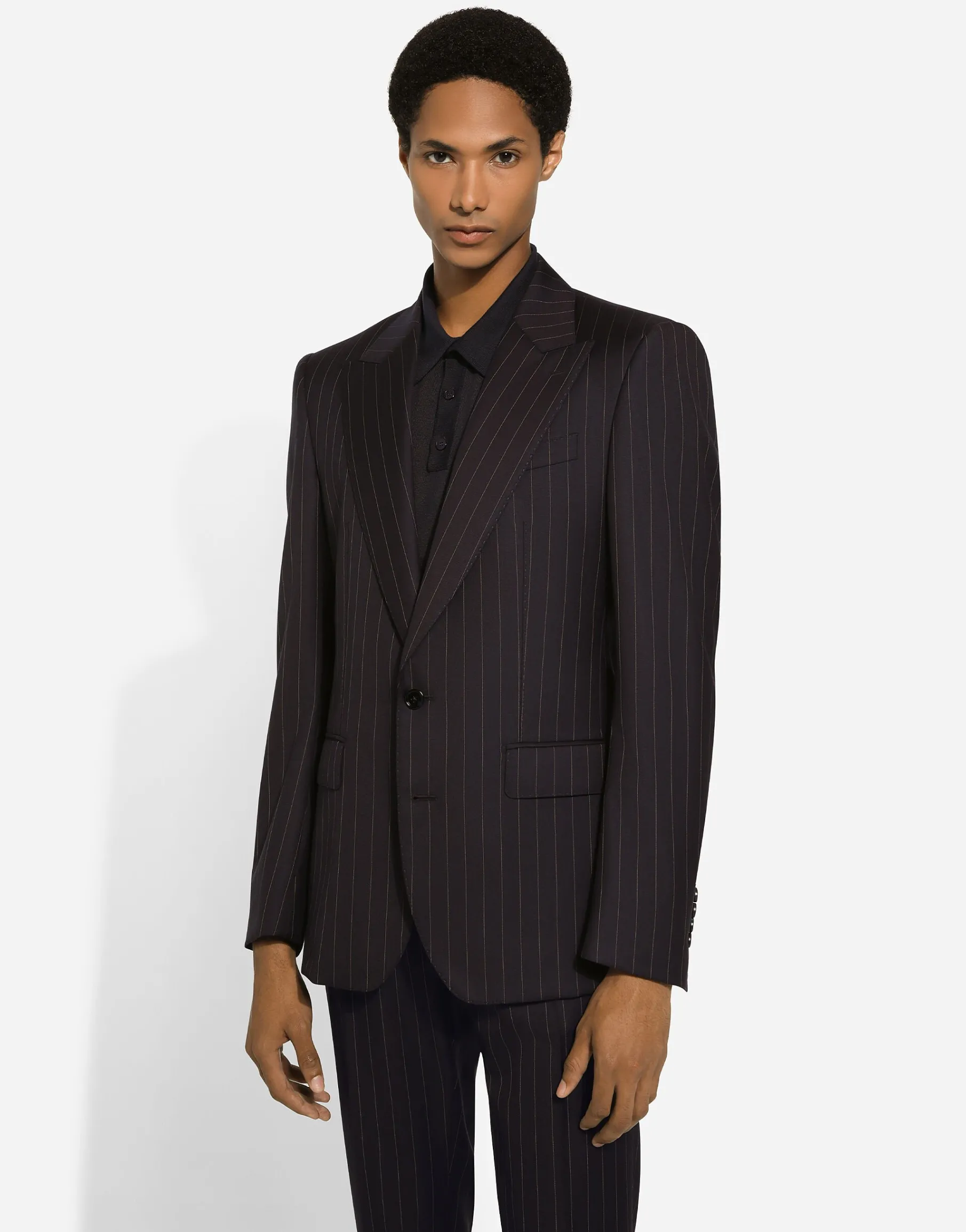 Single-breasted pinstripe wool Sicilia-fit jacket