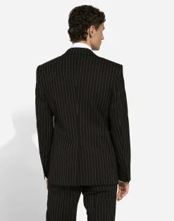 Single-breasted pinstripe stretch wool Sicily-fit suit