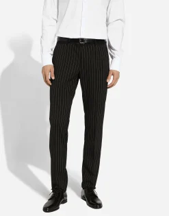 Single-breasted pinstripe stretch wool Sicily-fit suit
