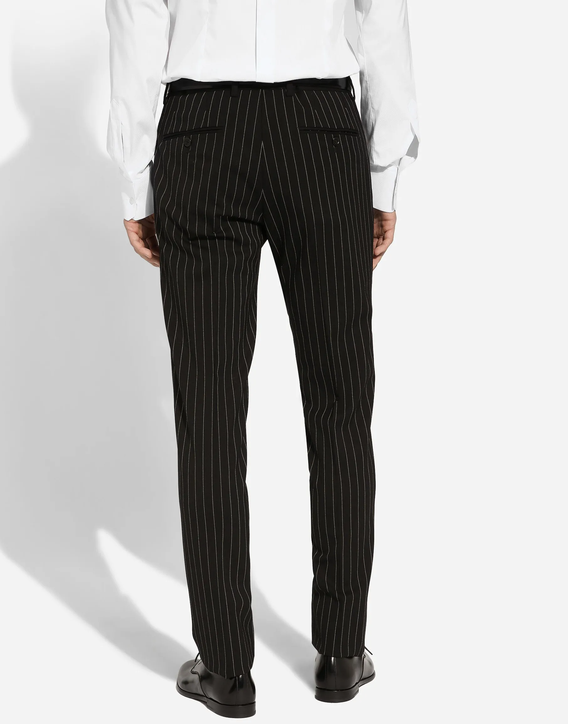 Single-breasted pinstripe stretch wool Sicily-fit suit