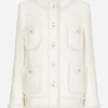 Single-breasted raschel tweed jacket