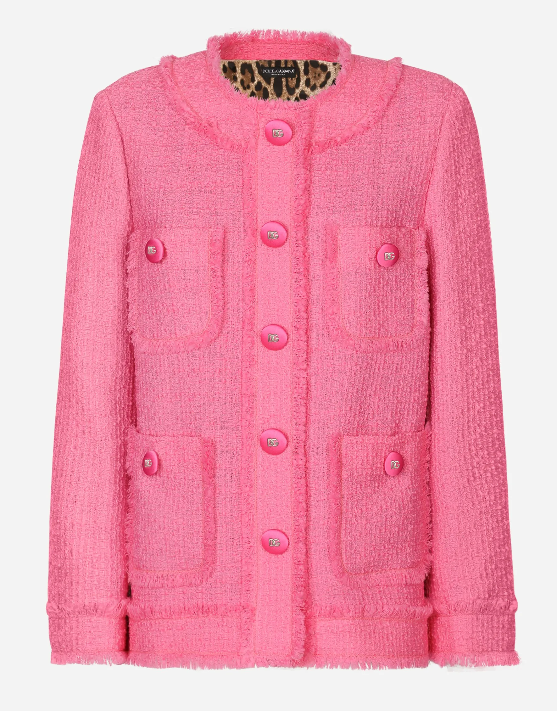 Single-breasted raschel tweed jacket