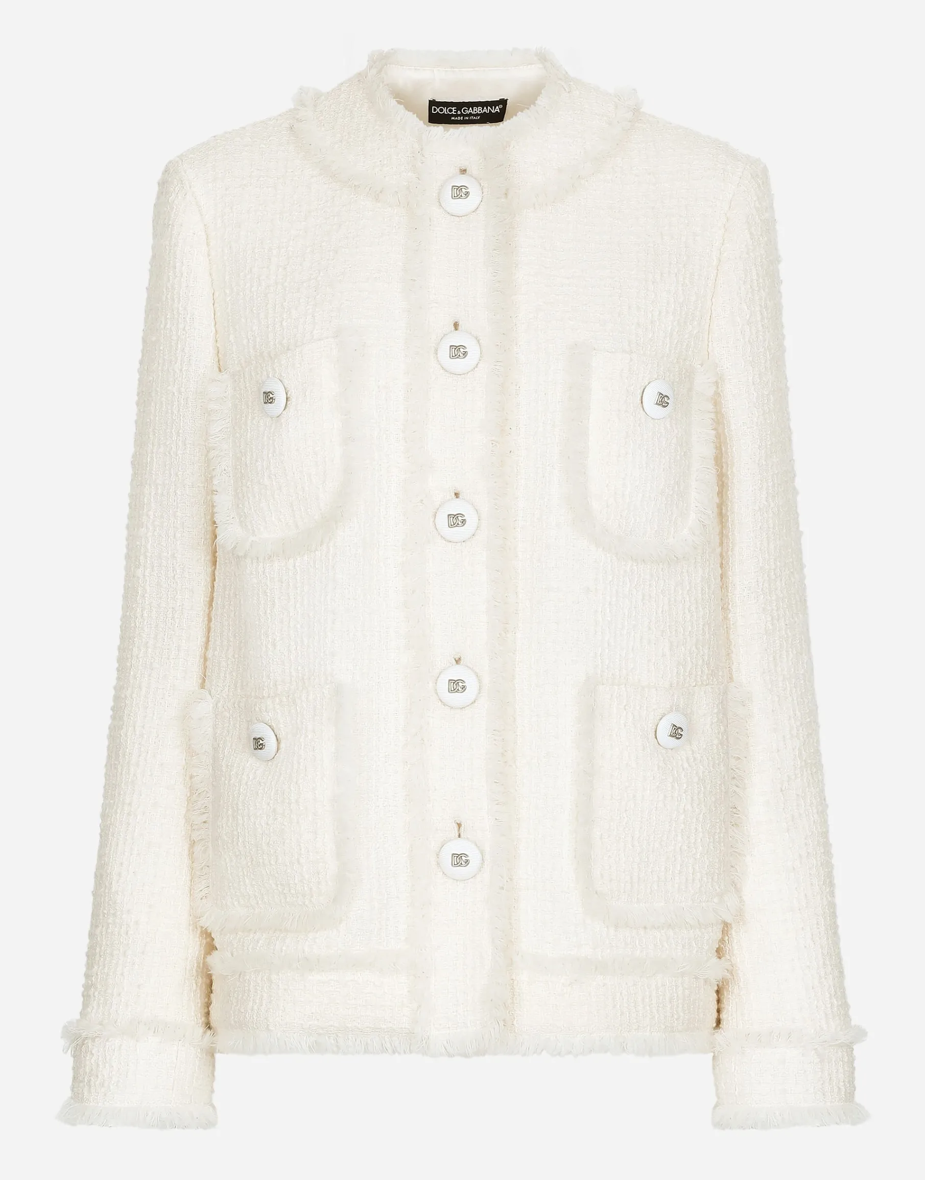 Single-breasted raschel tweed jacket