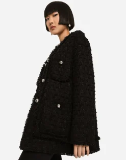 Single-breasted rush-stitch jacket