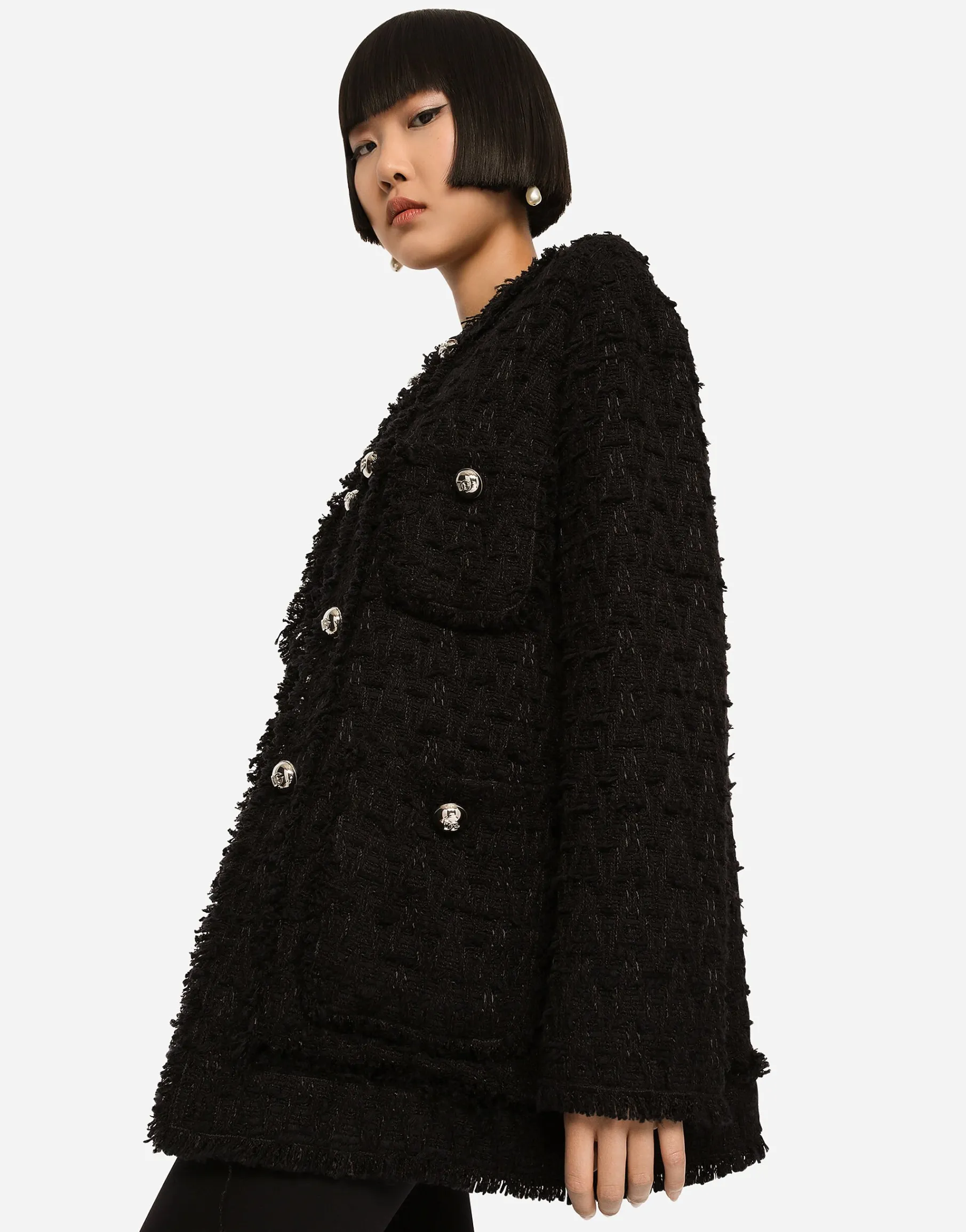 Single-breasted rush-stitch jacket