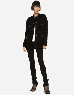 Single-breasted rush-stitch jacket