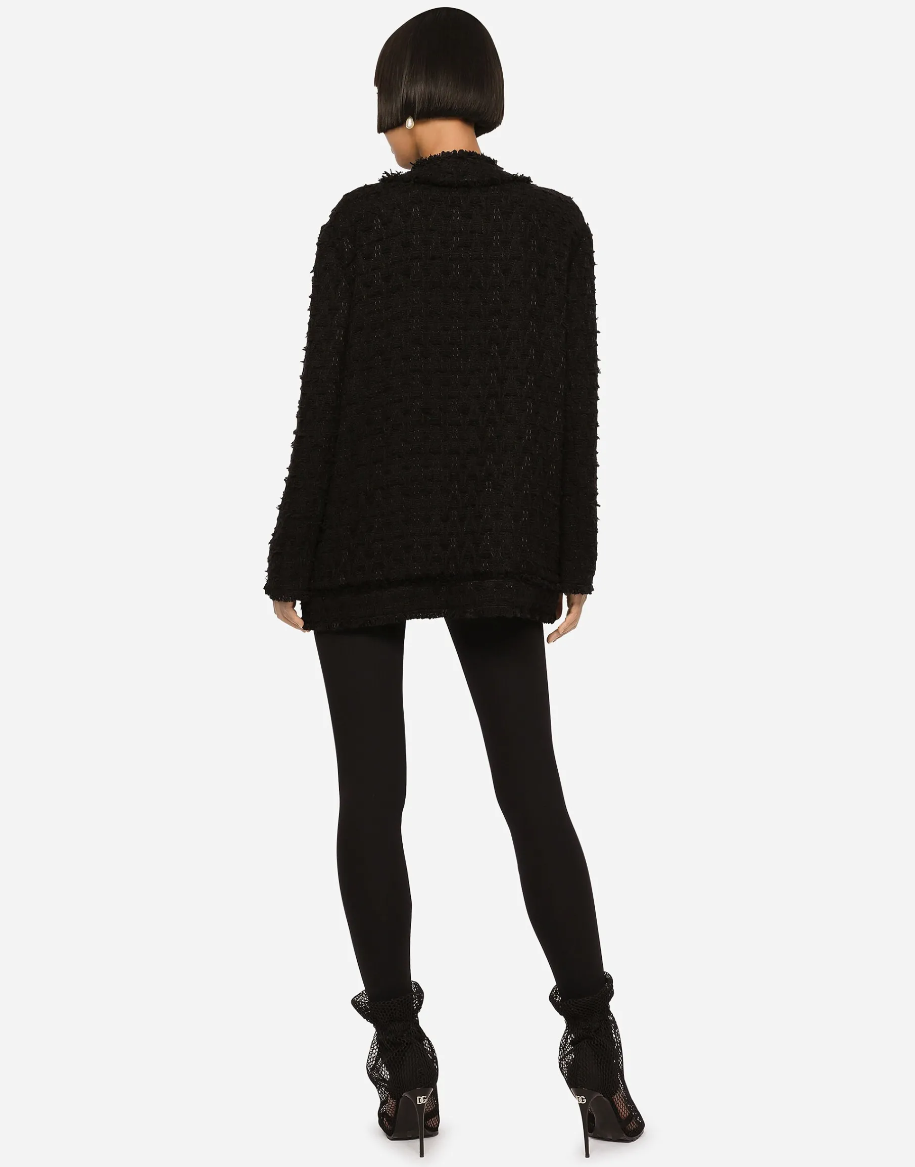Single-breasted rush-stitch jacket