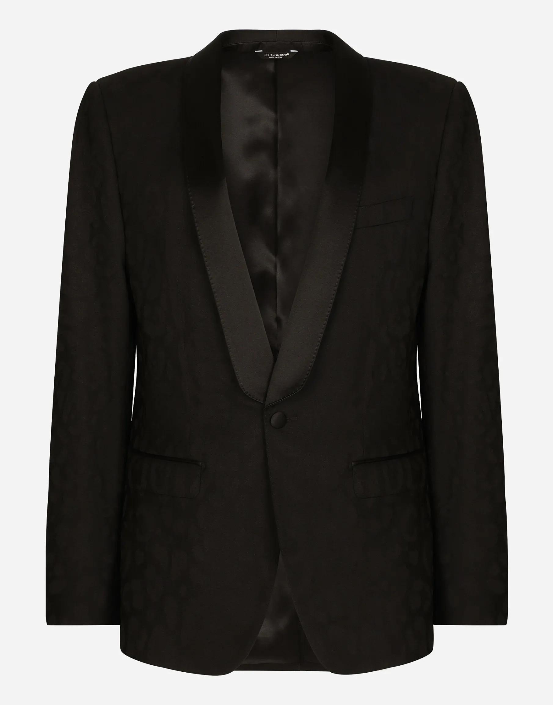 Single-breasted Sicilia-fit jacket in leopard-design wool jacquard