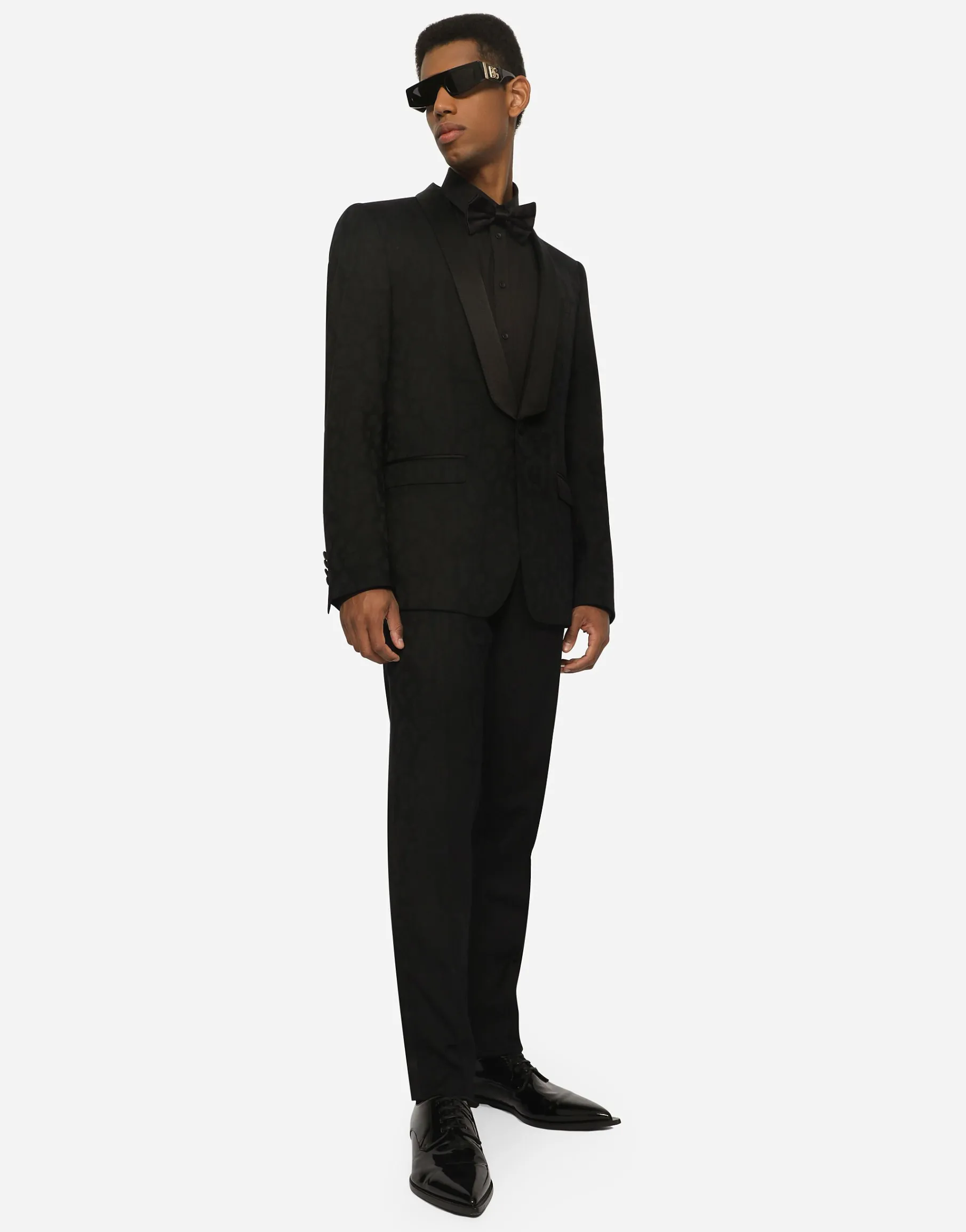 Single-breasted Sicilia-fit jacket in leopard-design wool jacquard