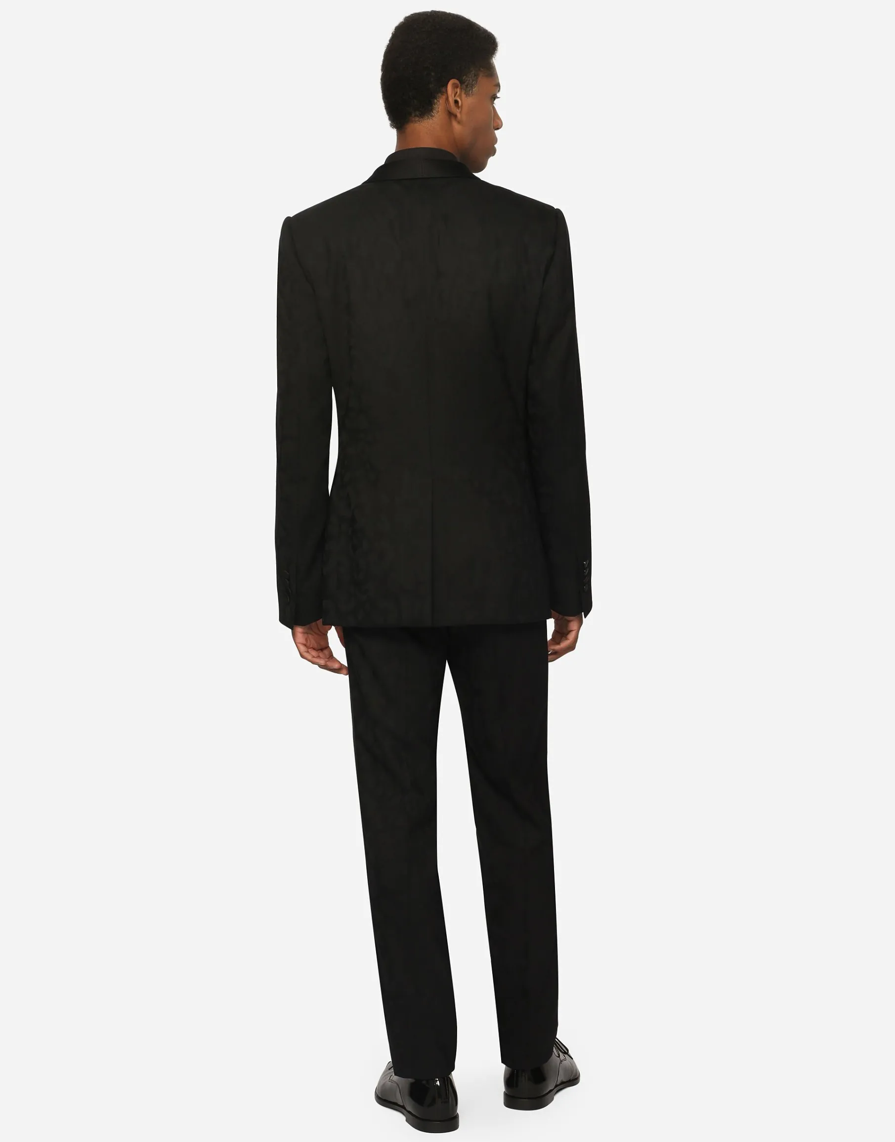 Single-breasted Sicilia-fit jacket in leopard-design wool jacquard