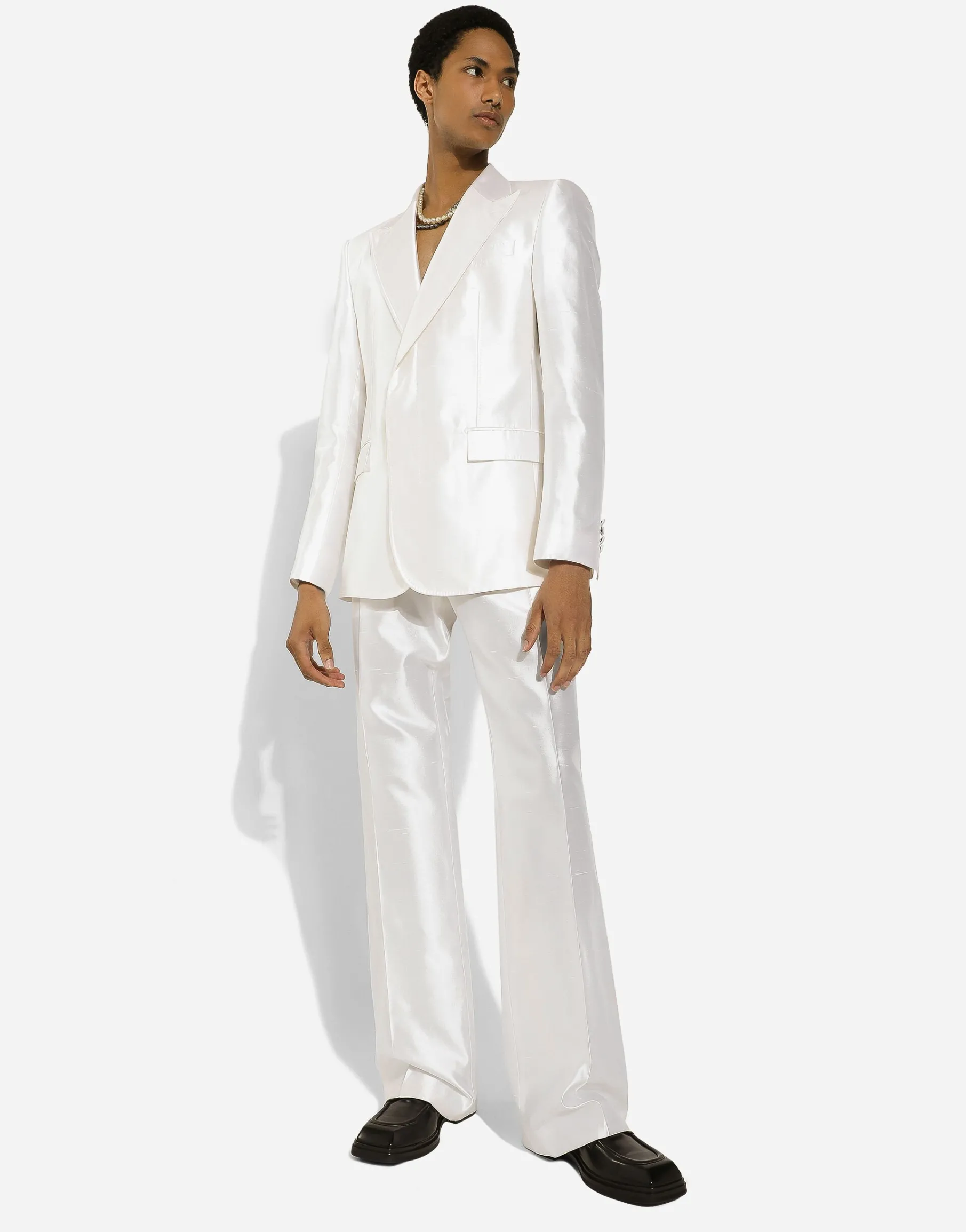 Single-breasted silk shantung Sicilia-fit jacket