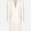 Single-breasted silk twill coat