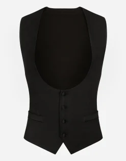 Single-breasted silk vest