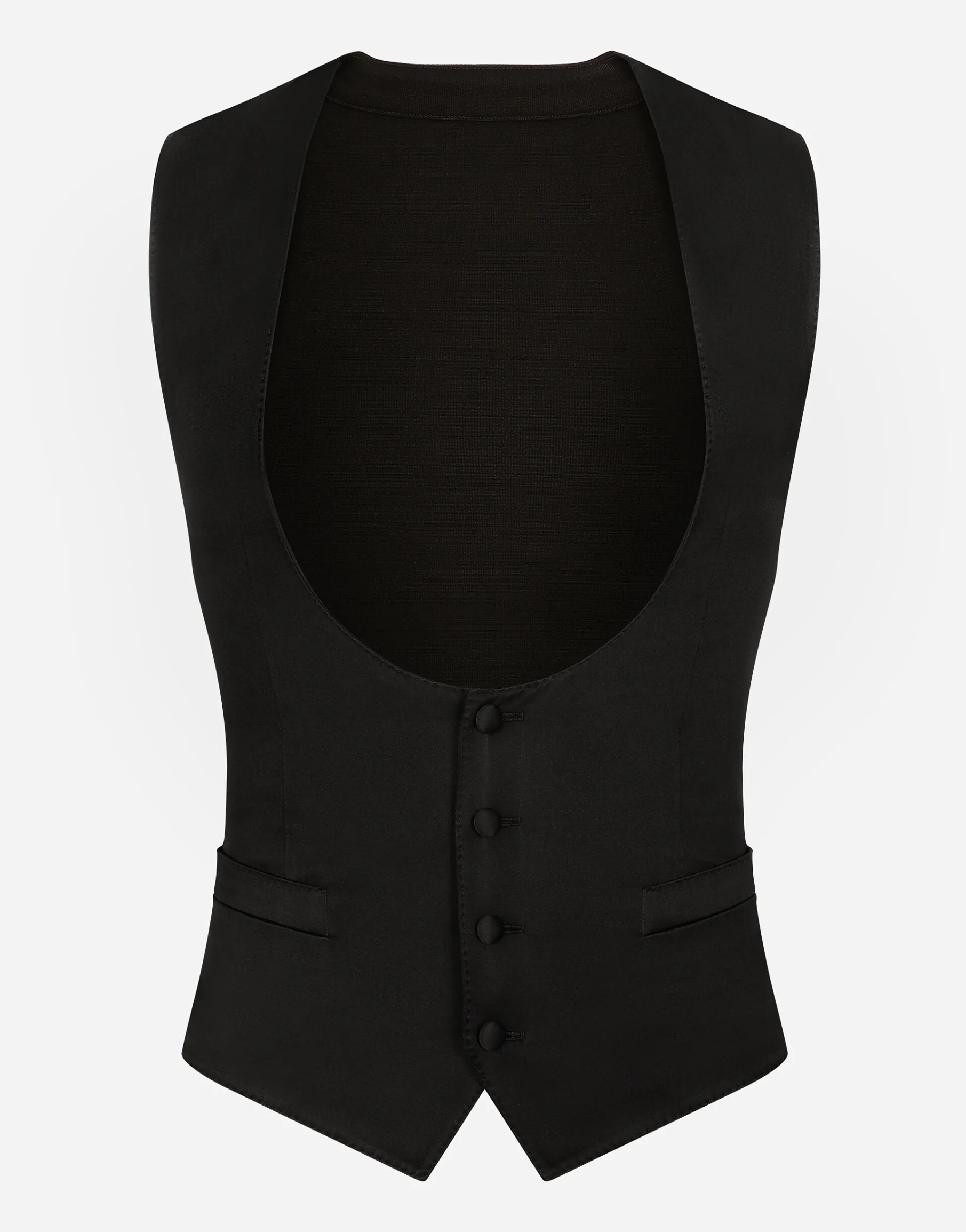 Single-breasted silk vest