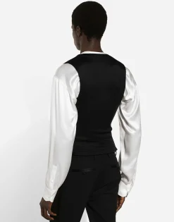 Single-breasted silk vest