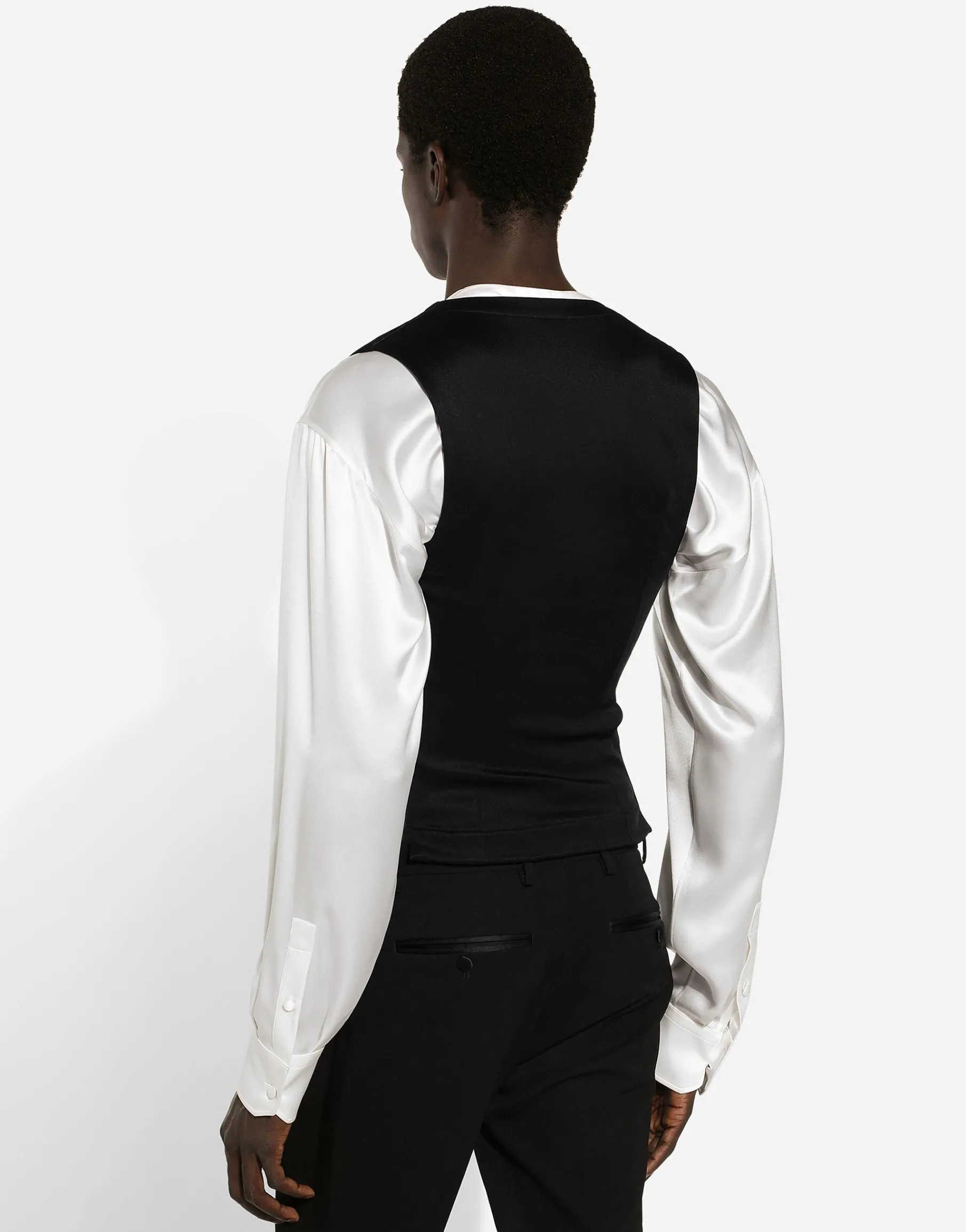 Single-breasted silk vest