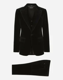 Single-breasted smooth velvet suit