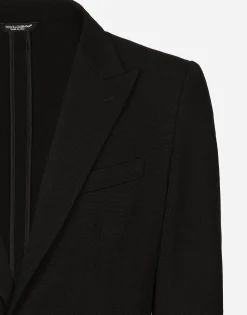 Single-breasted stretch cotton Taormina-fit jacket