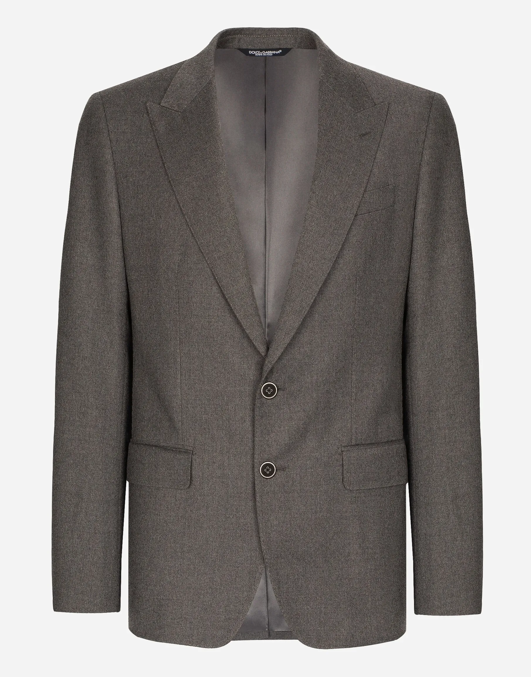Single-breasted stretch flannel Sicilia-fit jacket