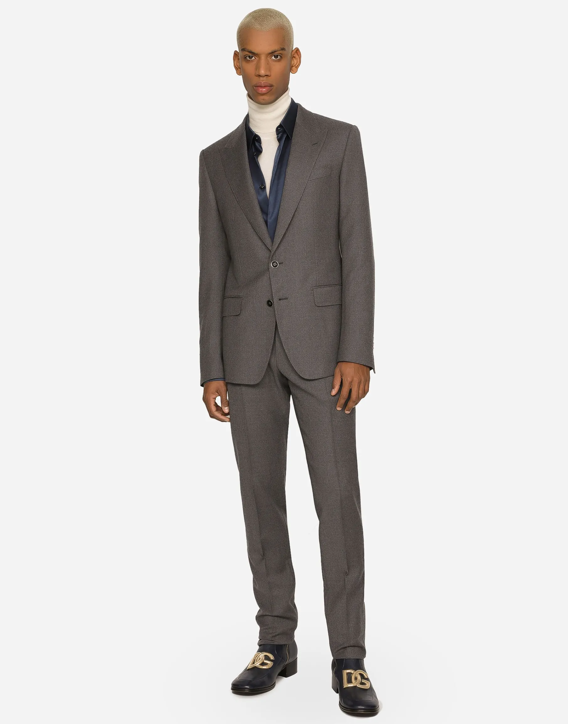 Single-breasted stretch flannel Sicilia-fit jacket