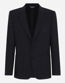 Single-breasted stretch jersey jacket