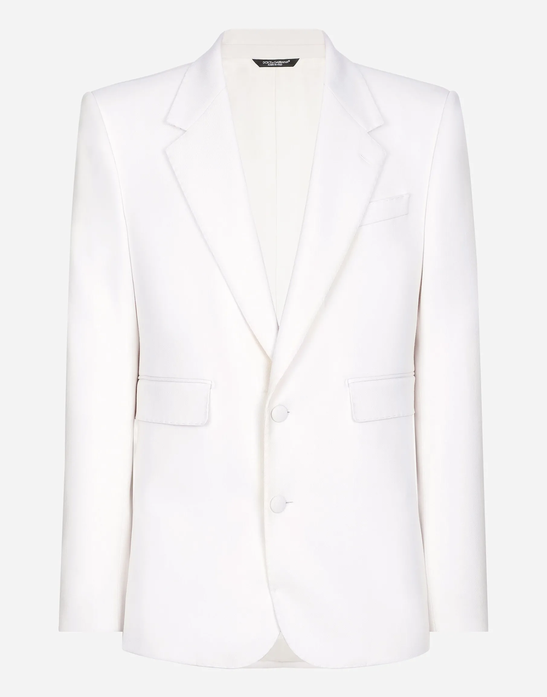 Single-breasted stretch wool Sicilia-fit jacket