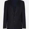 Single-breasted stretch wool tricotine jacket