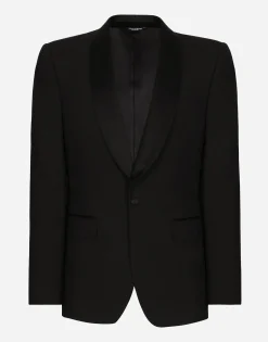Single-breasted stretch wool Sicilia-fit tuxedo jacket