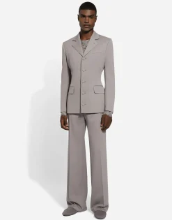 Single-breasted stretch wool Dolce-fit jacket