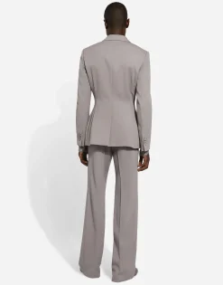 Single-breasted stretch wool Dolce-fit jacket