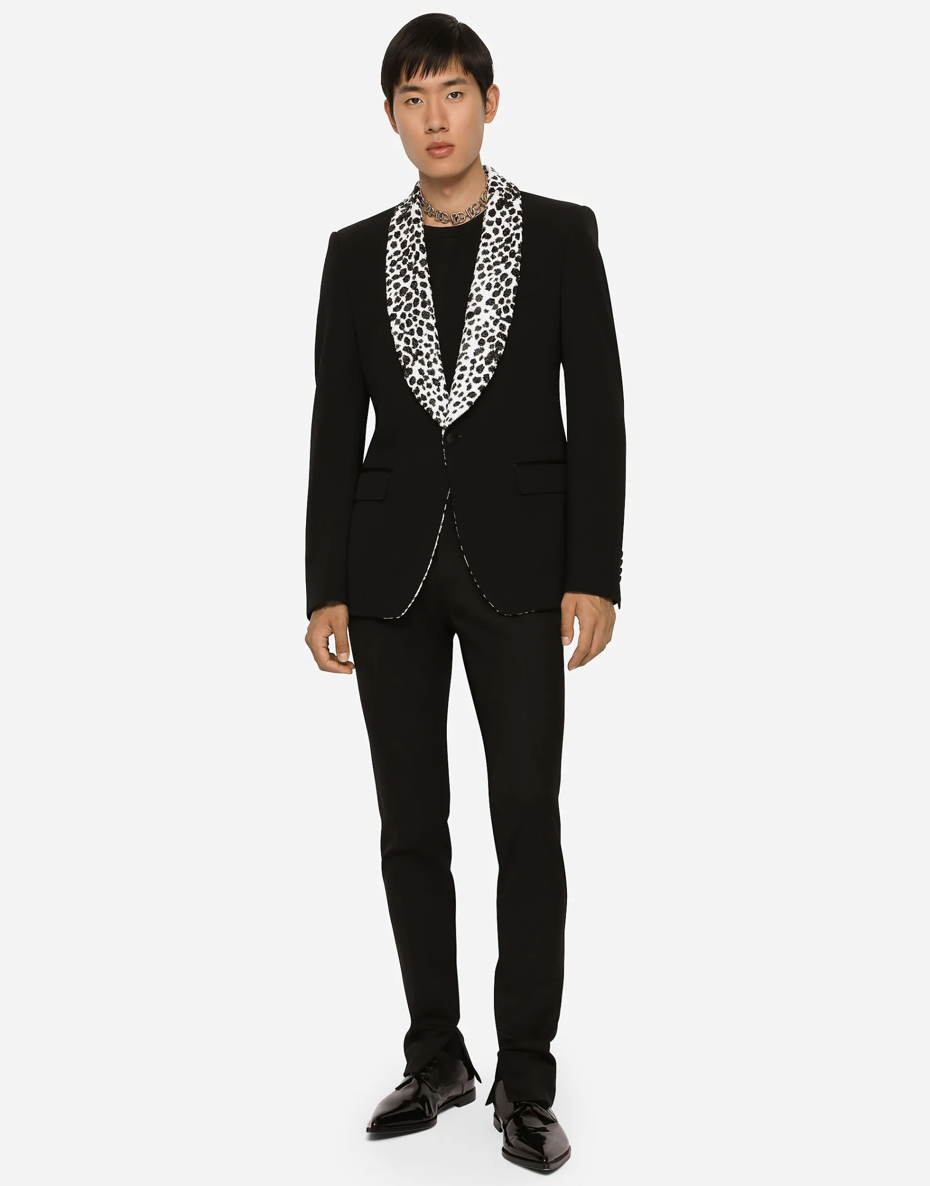 Single-breasted stretch wool Sicilia-fit tuxedo jacket