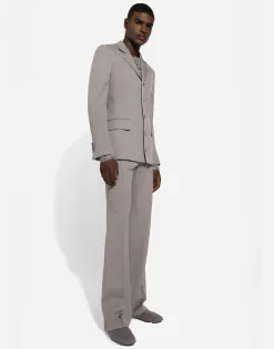 Single-breasted stretch wool Dolce-fit jacket