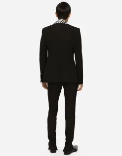 Single-breasted stretch wool Sicilia-fit tuxedo jacket