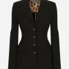 Single-breasted Turlington jacket in jersey Milano rib