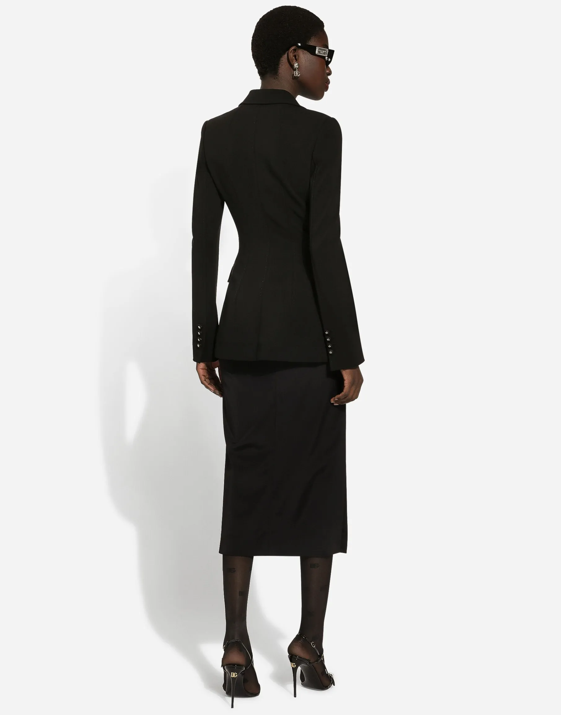 Single-breasted Turlington jacket in jersey Milano rib