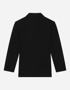 Single-breasted tuxedo jacket with logo tag