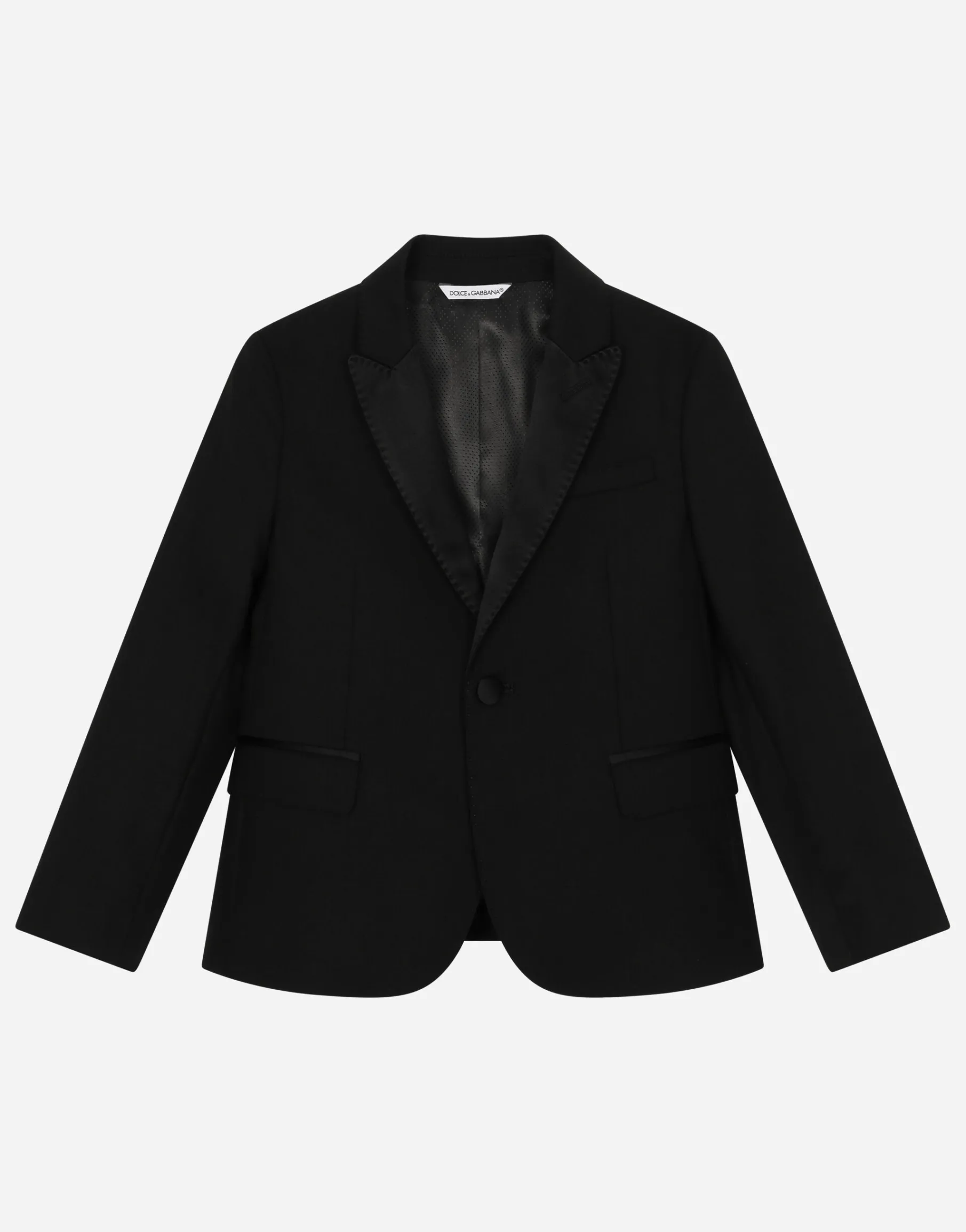 Single-breasted tuxedo suit in stretch wool