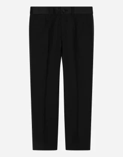 Single-breasted tuxedo suit in stretch wool