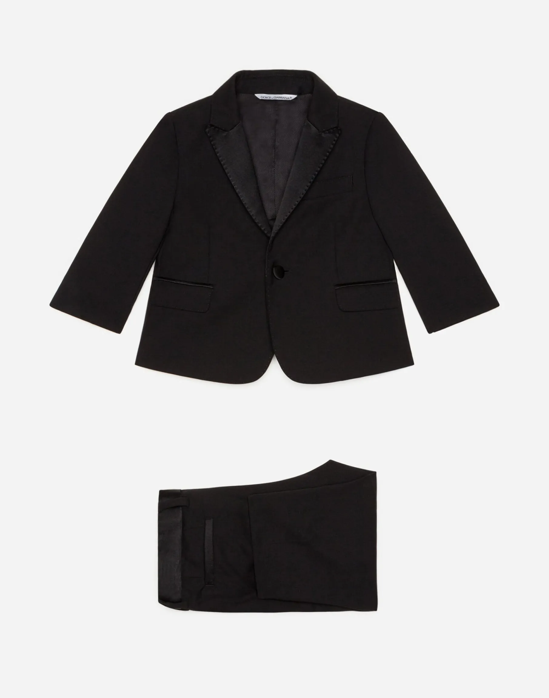 Single-breasted tuxedo suit in stretch wool