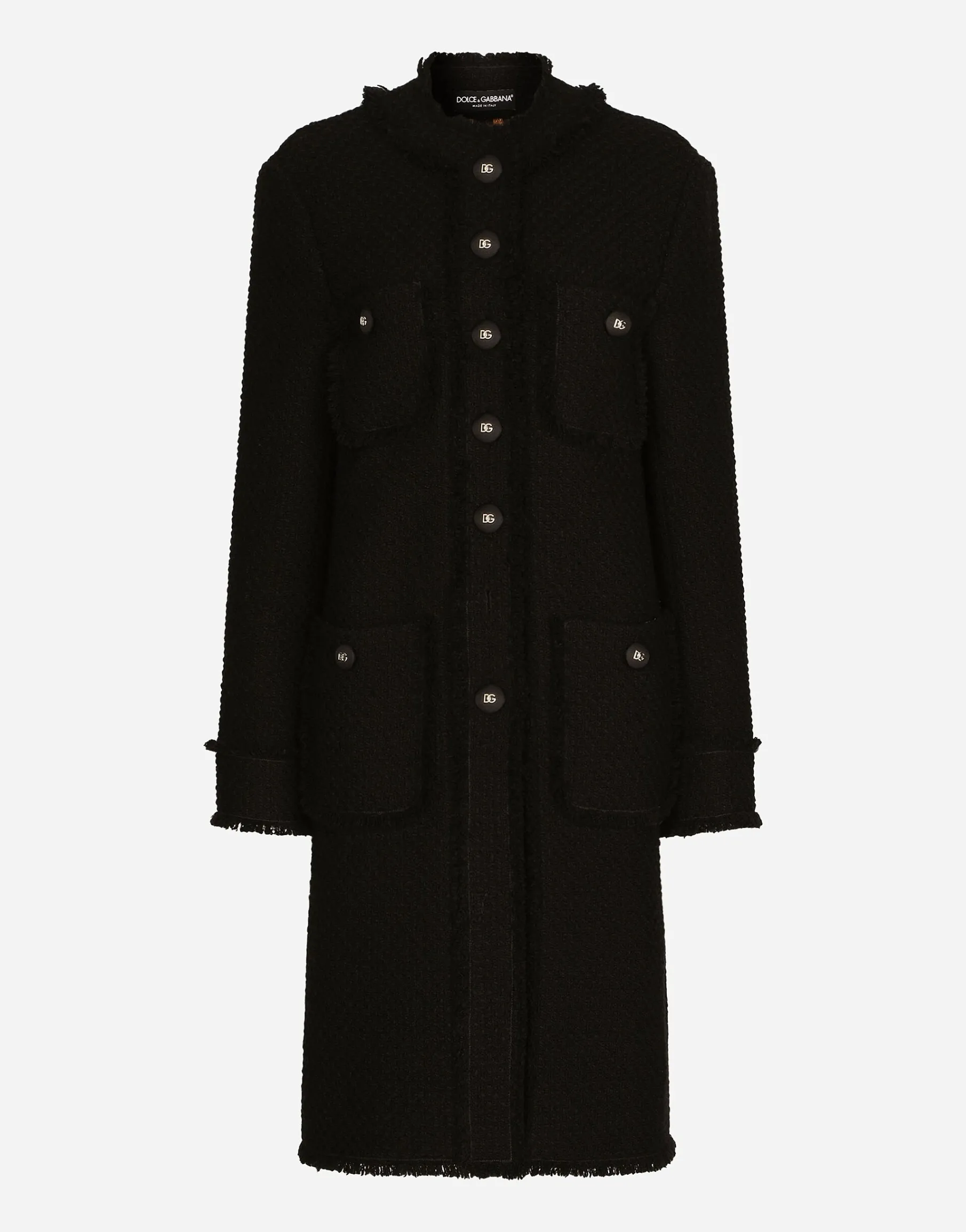 Single-breasted tweed coat
