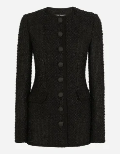 Single-breasted tweed jacket