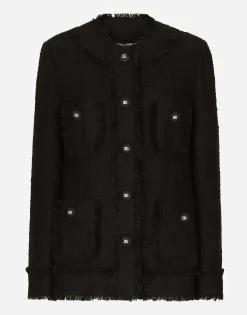 Single-breasted tweed jacket