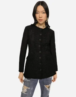 Single-breasted tweed jacket