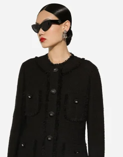 Single-breasted tweed jacket
