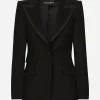 Single-breasted twill Turlington tuxedo jacket