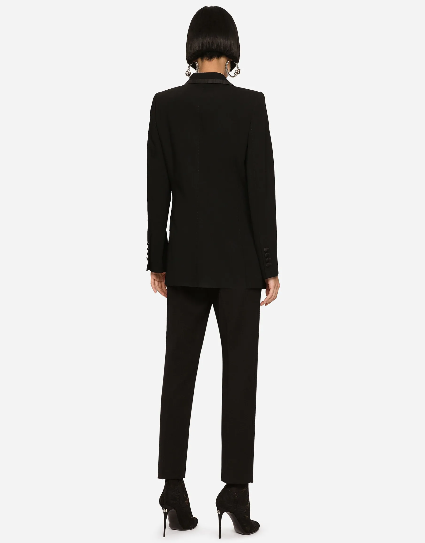 Single-breasted twill Turlington tuxedo jacket
