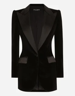 Single-breasted velvet Turlington tuxedo jacket