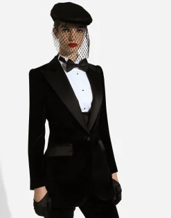 Single-breasted velvet Turlington tuxedo jacket