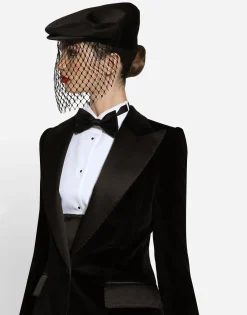 Single-breasted velvet Turlington tuxedo jacket